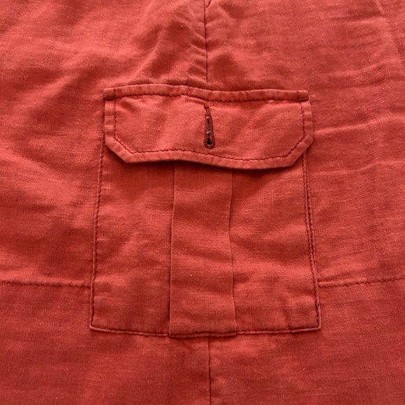 Anthropologie | Paper Boy Women's Red Linen Cotton Cargo Mini Skirt, Size 6 - Picture 9 of 13